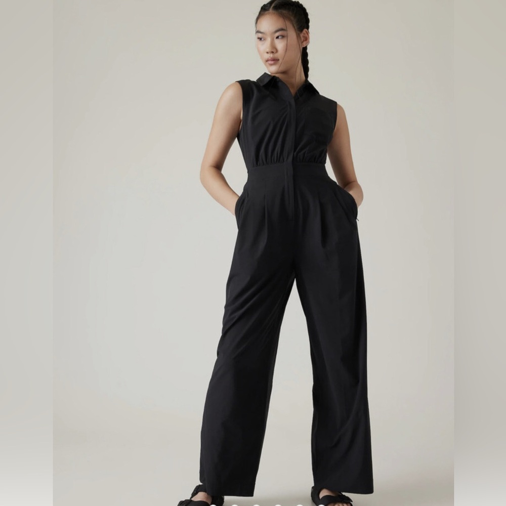 NWOT Athleta Brooklyn Heights Wide Leg Jumpsuit size 8